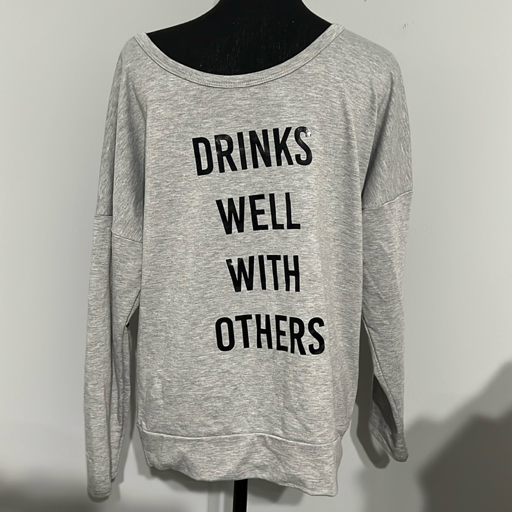 Gray Open back Sweatshirt